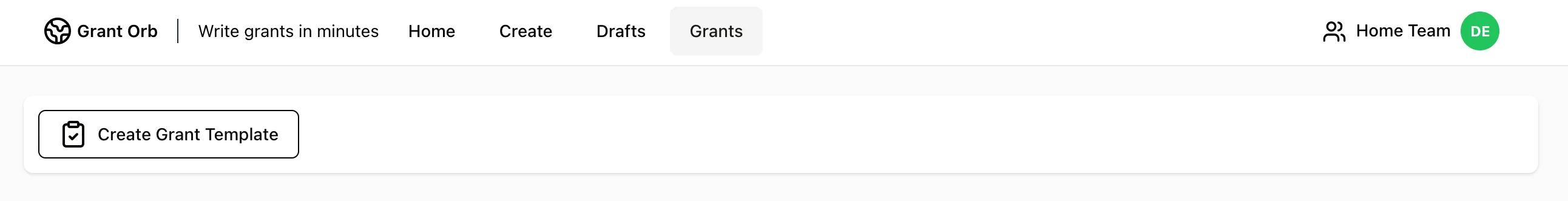 click grants tab