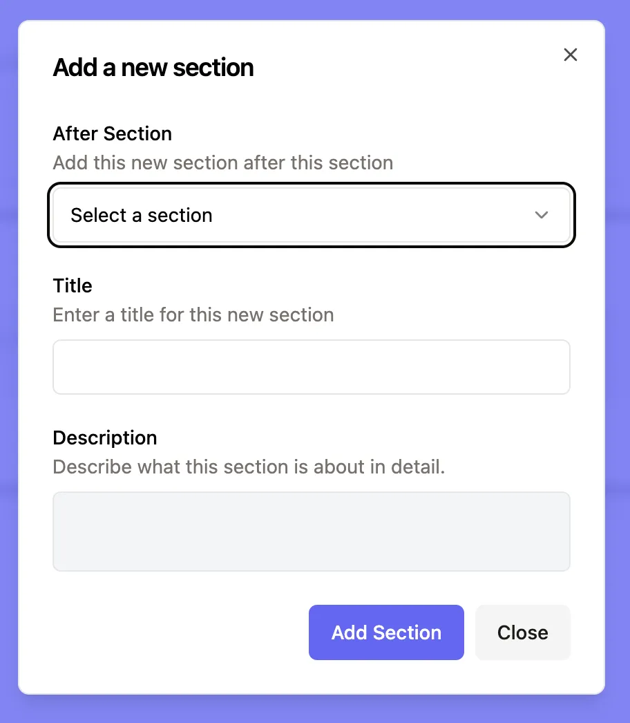add section