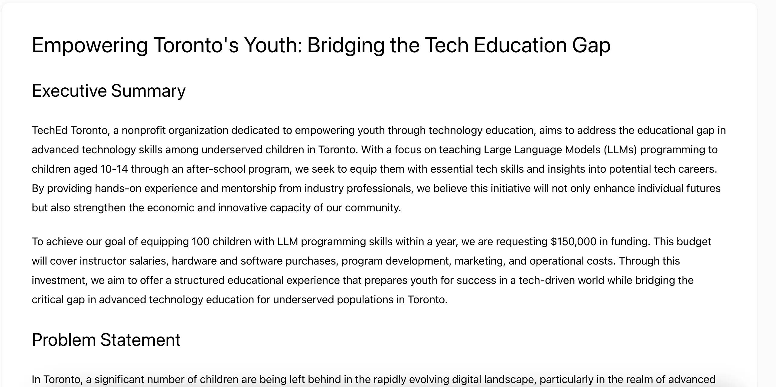 Full Winning Grant