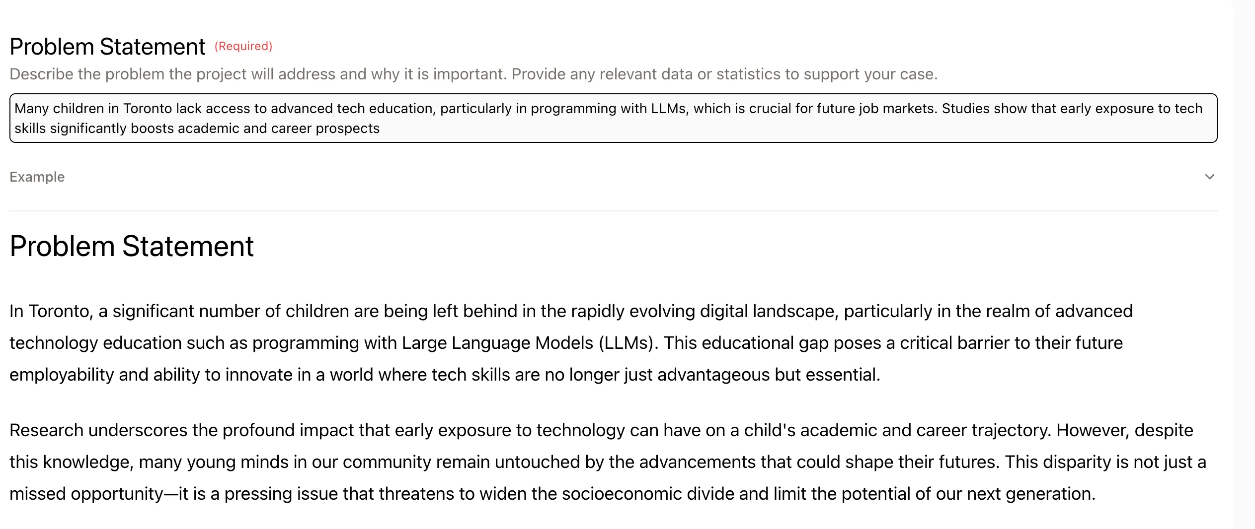 Update Grant Outline